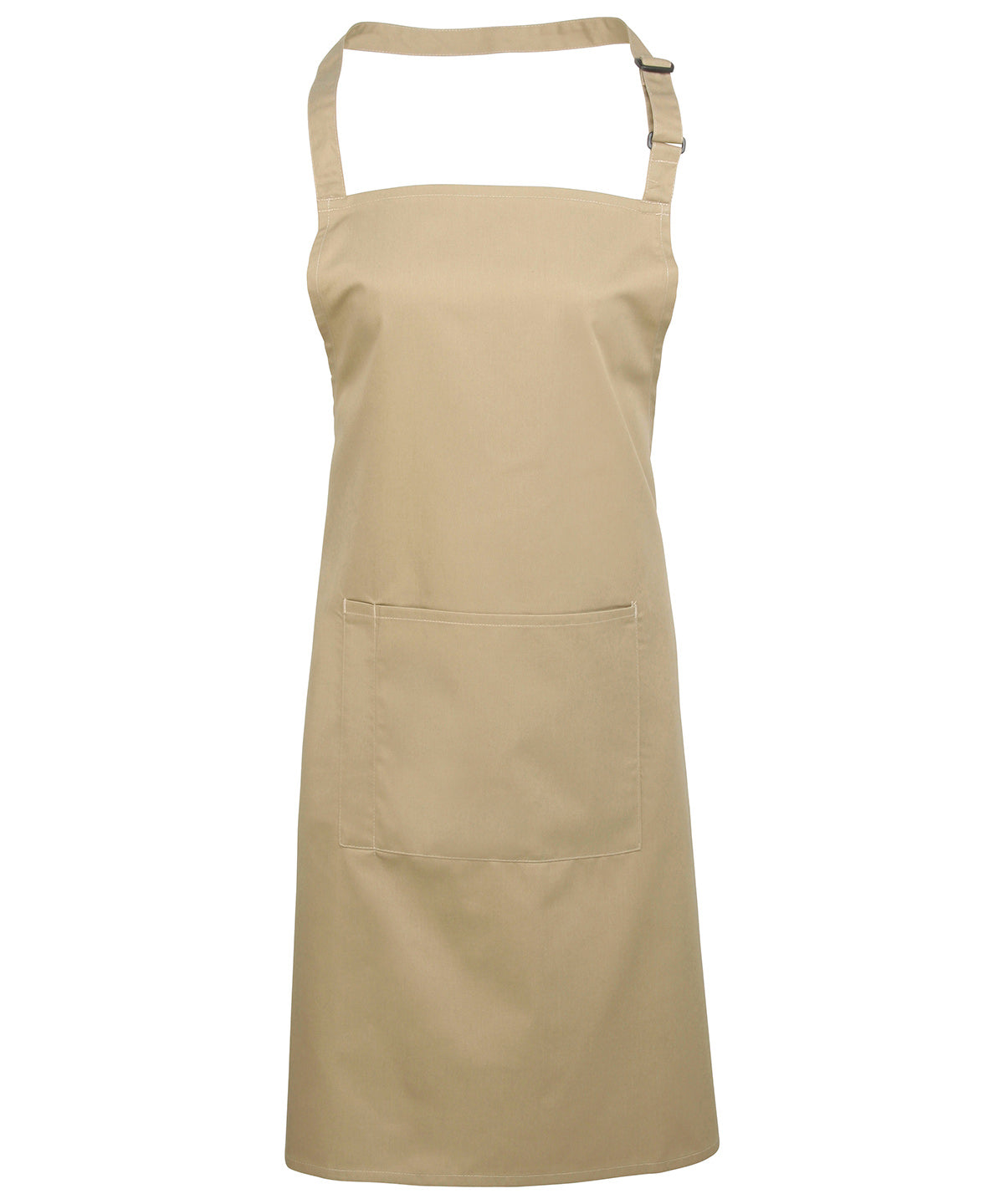 Basic Bib Apron with Pocket - Khaki